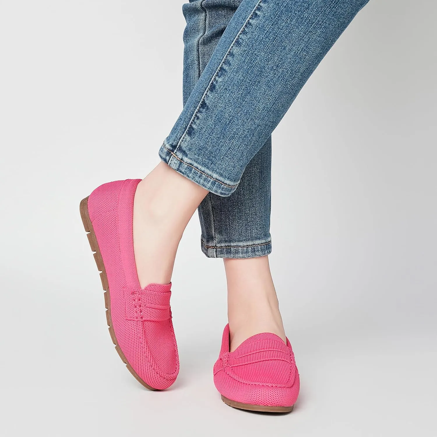 Loafers for Women Comfortable Dressy Casual Work Flats Lightweight & Breathable Slip On Walking Shoes Knit