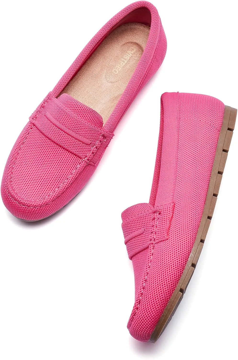 Loafers for Women Comfortable Dressy Casual Work Flats Lightweight & Breathable Slip On Walking Shoes Knit