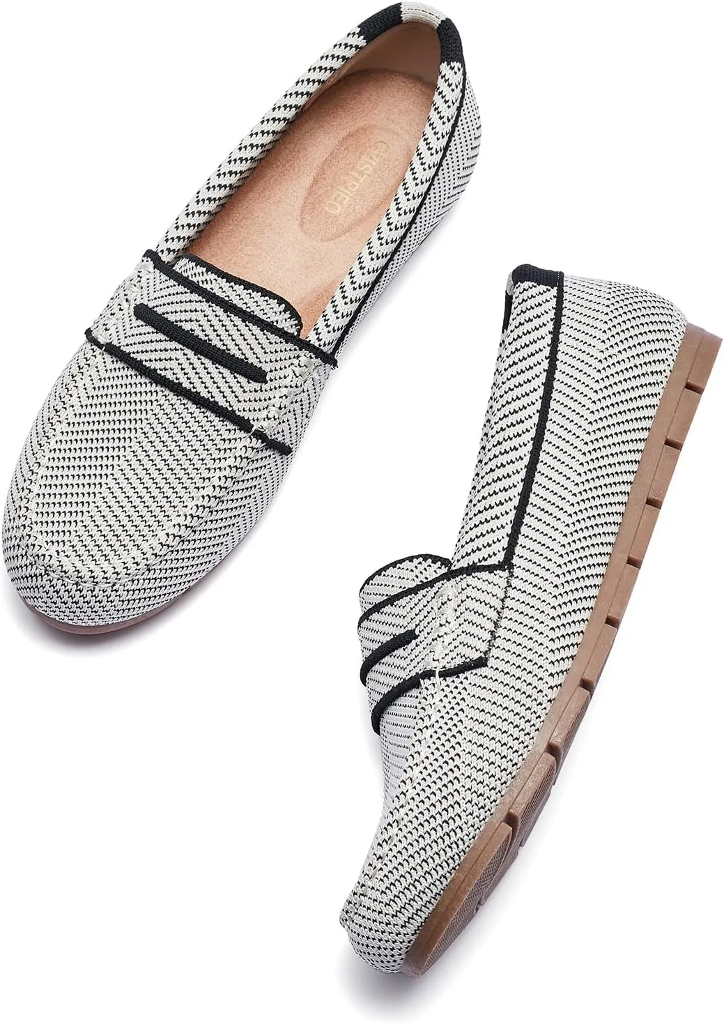 Loafers for Women Comfortable Dressy Casual Work Flats Lightweight & Breathable Slip On Walking Shoes Knit