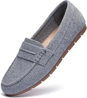Loafers for Women Comfortable Dressy Casual Work Flats Lightweight & Breathable Slip On Walking Shoes Knit