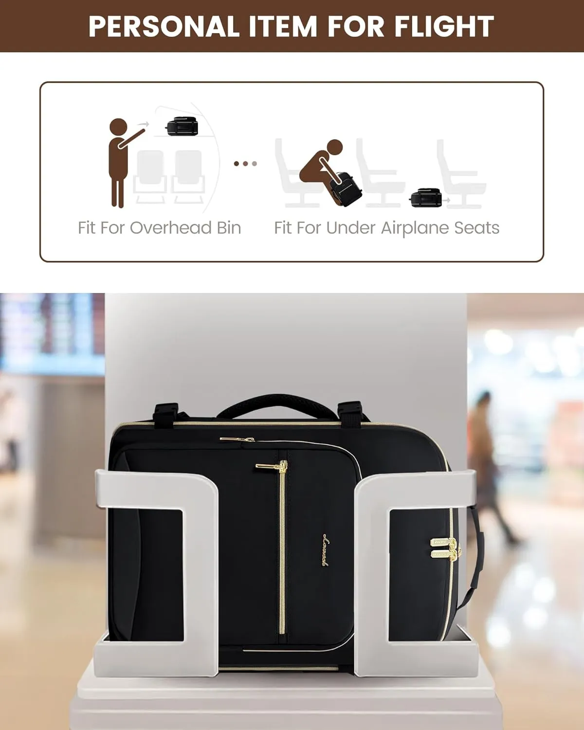 LOVEVOOK Travel Backpack Carry on Backpack, 40L Flight Approved Personal Item Travel Bag with 17 Inch Laptop Backpacks for Women&Men, Large Suitcase Backpacks With 3 Packing Cubes, Black-Black