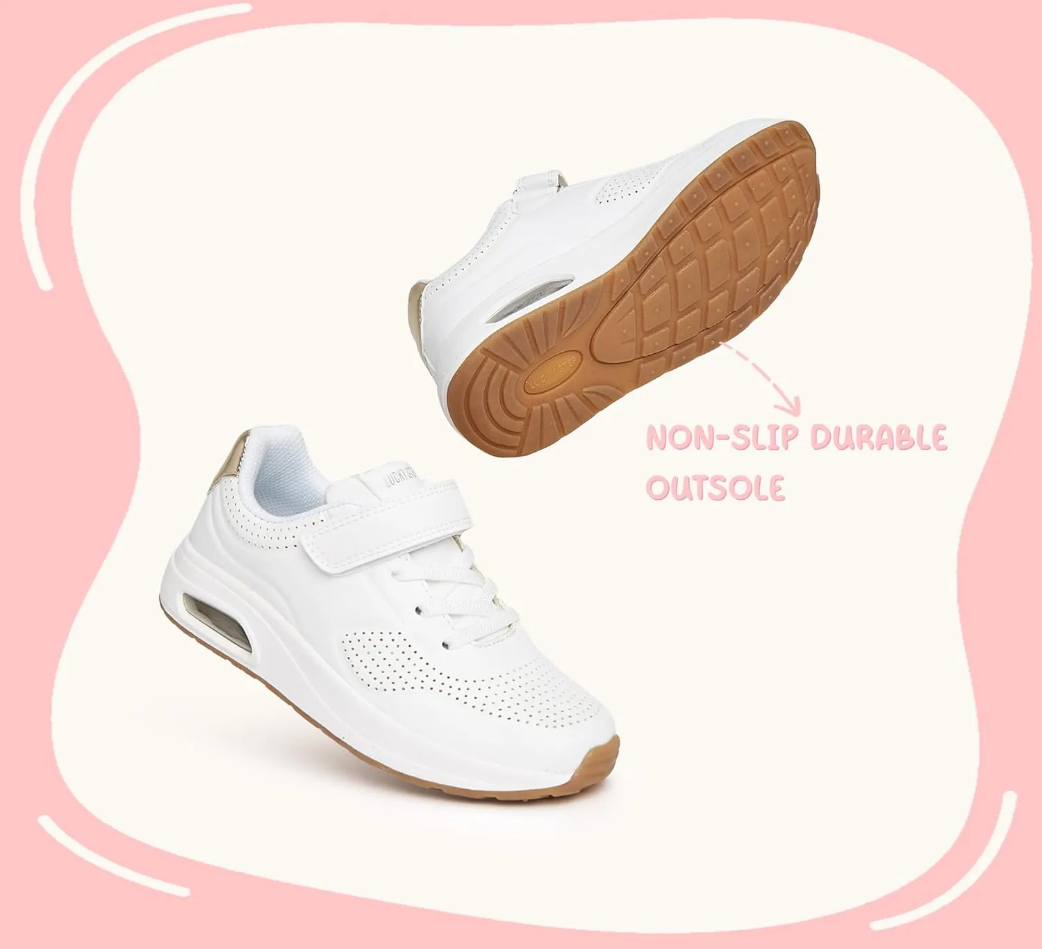 LUCKY STEP Boys Girls Athletic Running Shoes Air Lightweight Fashion Sneakers Casual Breathable Tennis Trainers for Little Kids