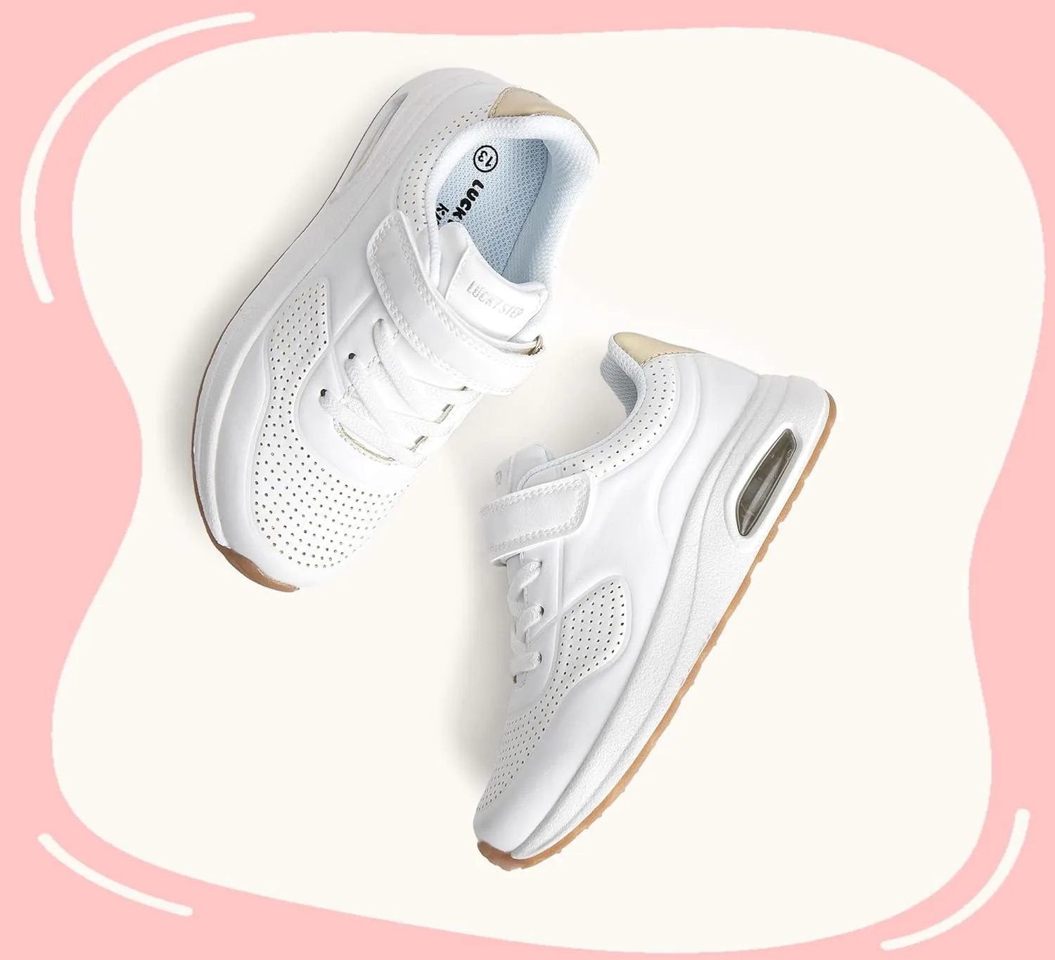 LUCKY STEP Boys Girls Athletic Running Shoes Air Lightweight Fashion Sneakers Casual Breathable Tennis Trainers for Little Kids