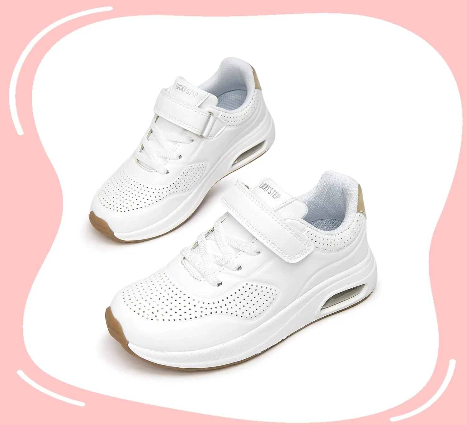 LUCKY STEP Boys Girls Athletic Running Shoes Air Lightweight Fashion Sneakers Casual Breathable Tennis Trainers for Little Kids