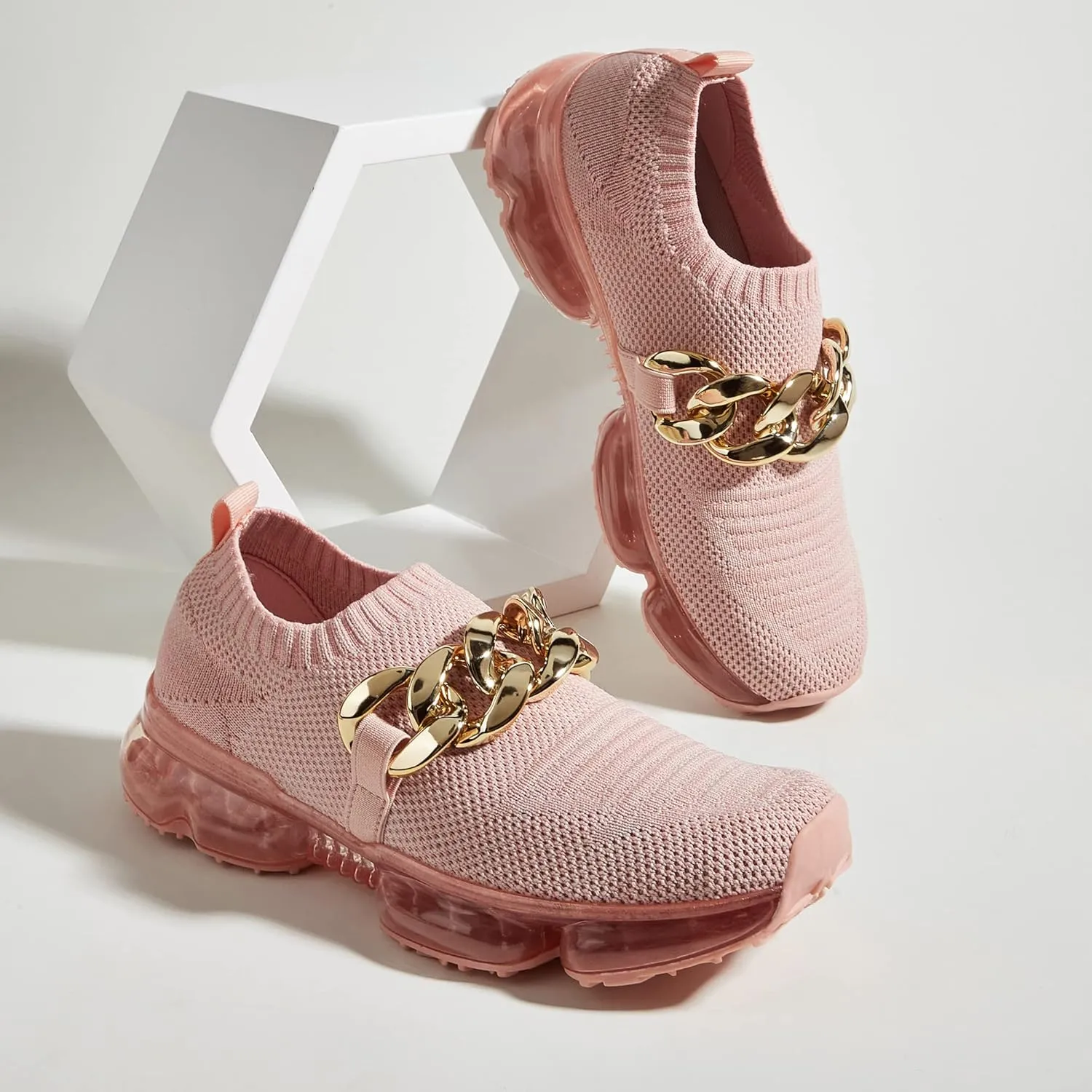 LUCKY STEP Women Air Cushion Fashion Sneakers Breathable Casual Comfortable Lightweight Walking Shoes