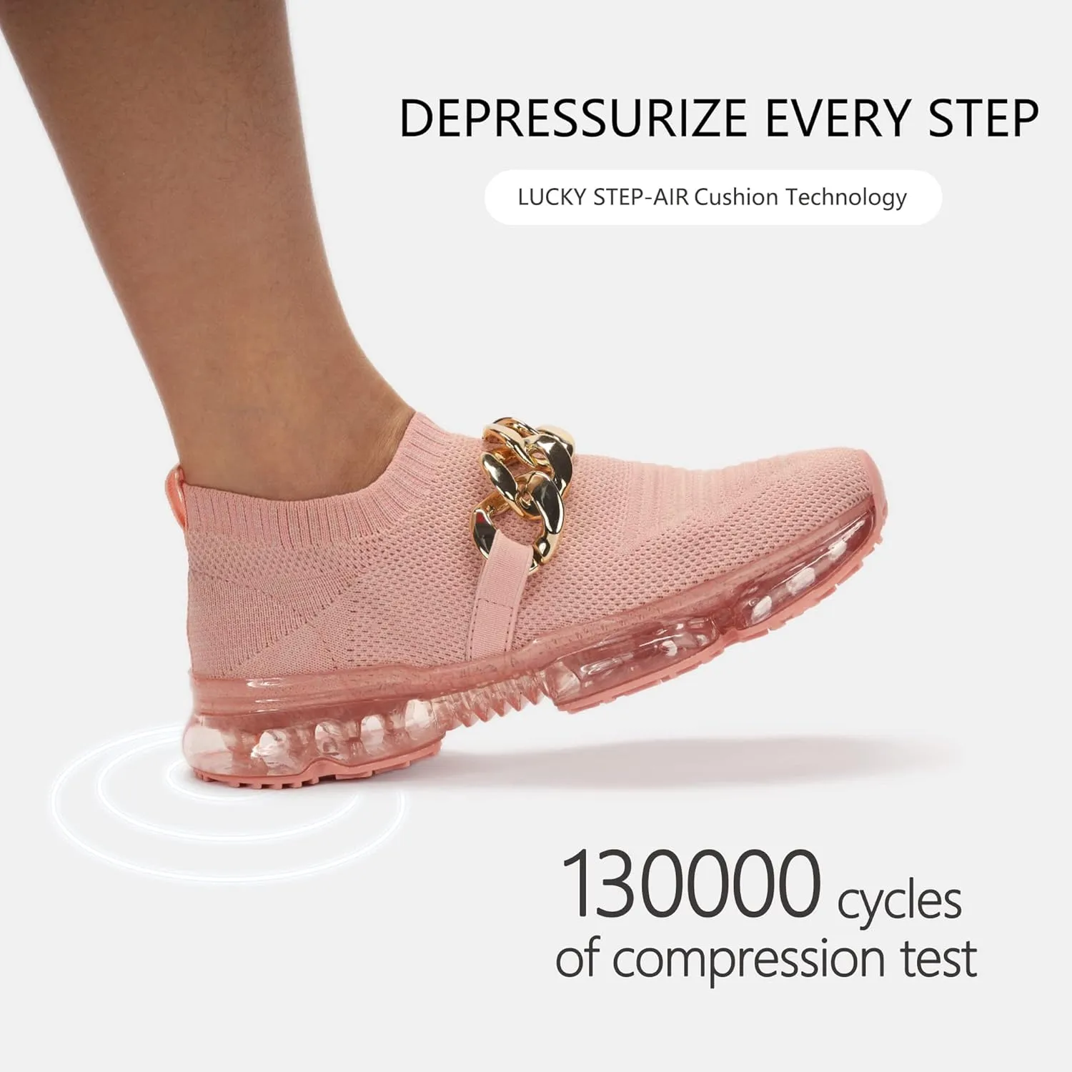 LUCKY STEP Women Air Cushion Fashion Sneakers Breathable Casual Comfortable Lightweight Walking Shoes