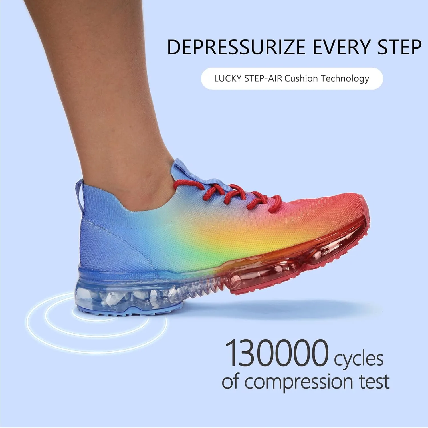 LUCKY STEP Women Air Cushion Fashion Sneakers Breathable Casual Comfortable Lightweight Walking Shoes