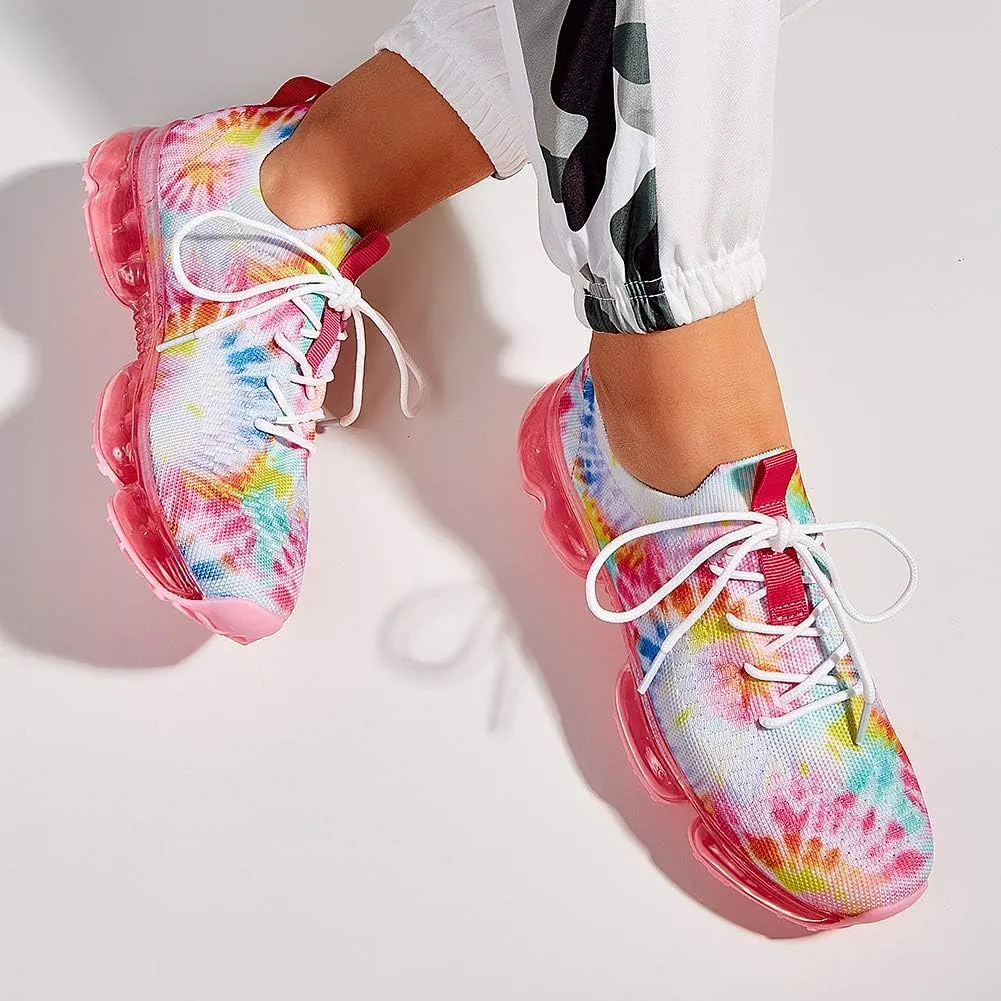 LUCKY STEP Women Air Cushion Fashion Sneakers Breathable Casual Comfortable Lightweight Walking Shoes