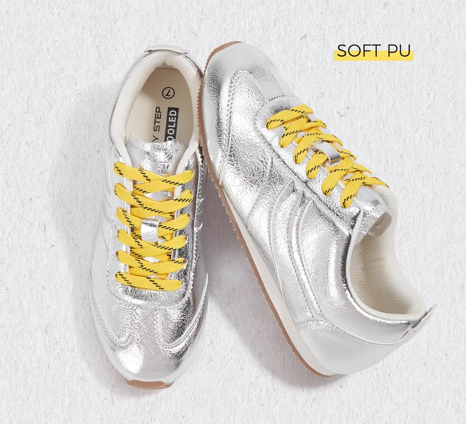 LUCKY STEP Women's Fashion Sneakers Low Profile Trending Lightweight Comfortable Casual Walking Workout Retro Athletic Low Top Tennis Shoes