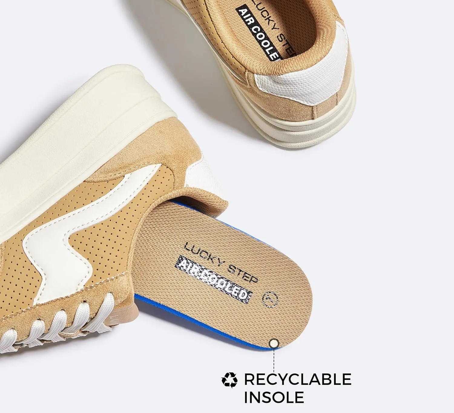 LUCKY STEP Women's Platform Fashion Sneakers Thick Sole Suede Genuine Leather Classic Rubber Gum Sole Low Top Casual Walking Shoes