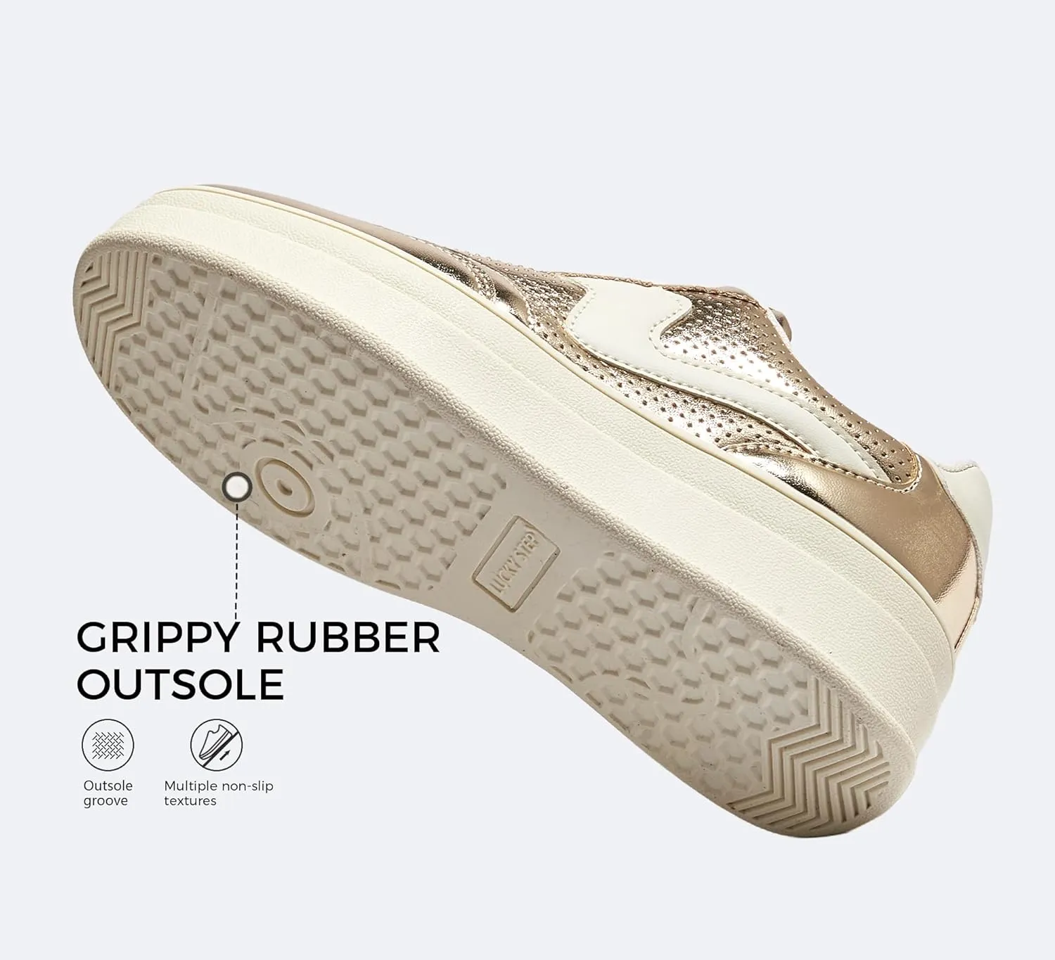 LUCKY STEP Women's Platform Fashion Sneakers Thick Sole Suede Genuine Leather Classic Rubber Gum Sole Low Top Casual Walking Shoes