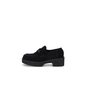 MATIN SQUARE SUEDE LOAFER IN BLACK