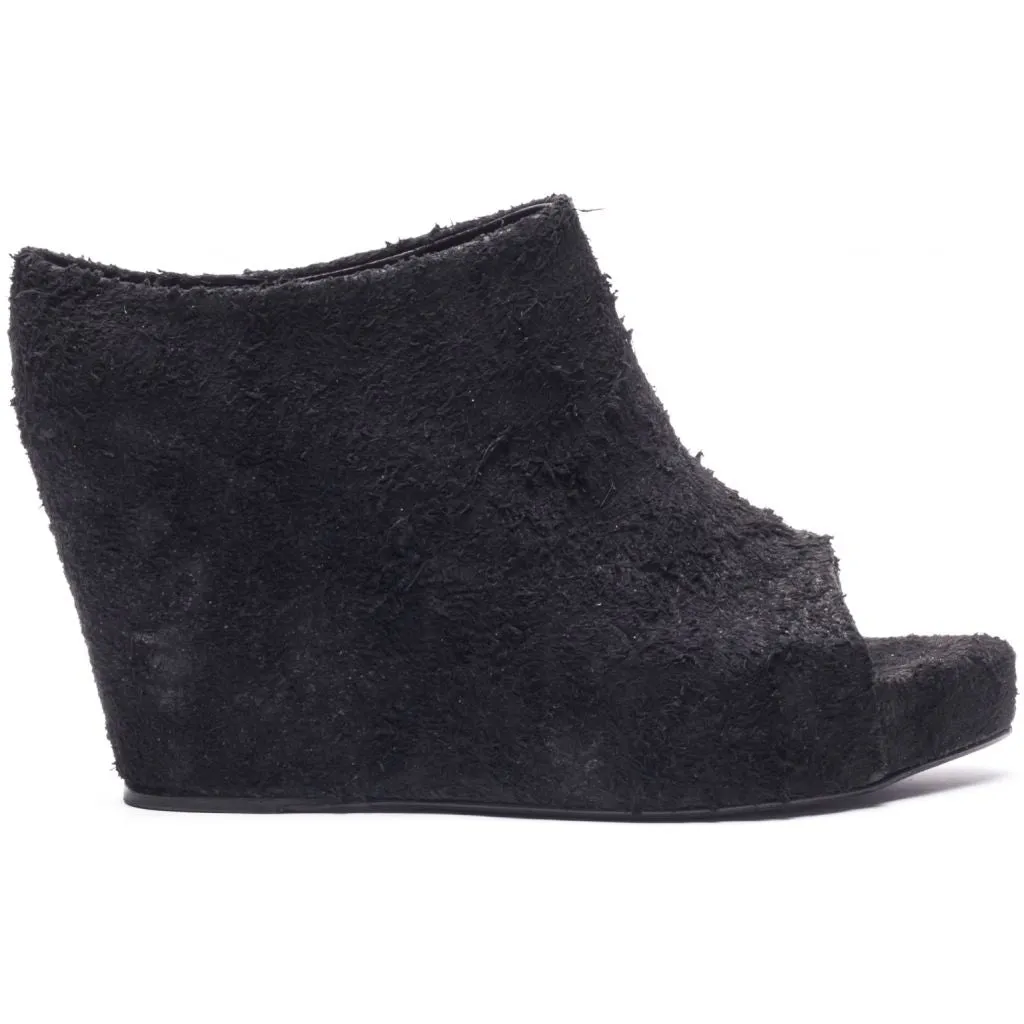 MAXIME long haired suede BLACK