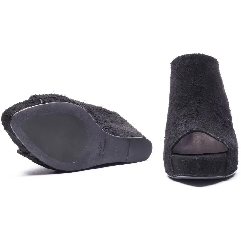 MAXIME long haired suede BLACK