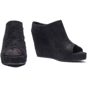 MAXIME long haired suede BLACK