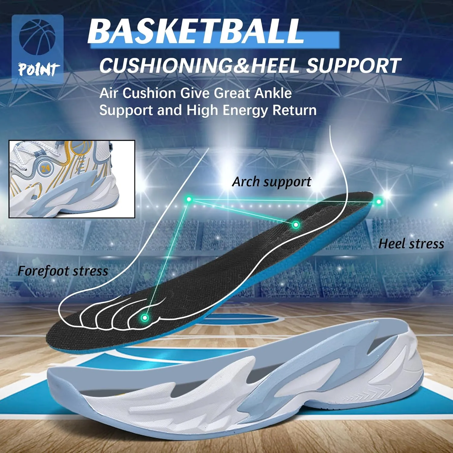 Men Basketball Shose Breathable Fashion Sneakers Non Slip Sport Shoes