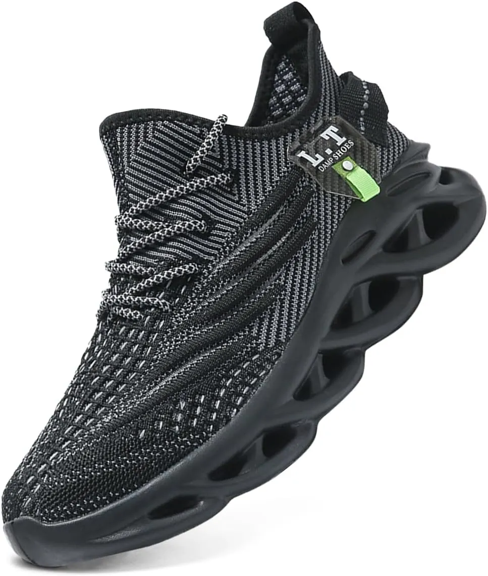 Men Running Shoes Men's Tennis Shoes Fashion Breathable Lightweight Sneakers Workout Non Slip Gym Shoe for Running Black