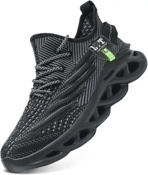 Men Running Shoes Men's Tennis Shoes Fashion Breathable Lightweight Sneakers Workout Non Slip Gym Shoe for Running Black