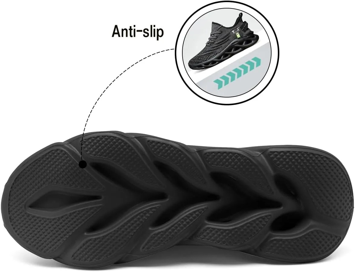 Men Running Shoes Men's Tennis Shoes Fashion Breathable Lightweight Sneakers Workout Non Slip Gym Shoe for Running Black