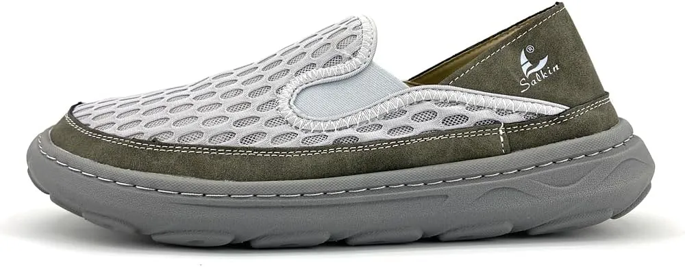 Men's Breathable Mesh Slip-On Hiking Shoes - Lightweight, Comfortable Outdoor Sneakers for Casual & Active Wear, EVA Sole, Fabric Upper, Perfect for Spring & Summer Hiking