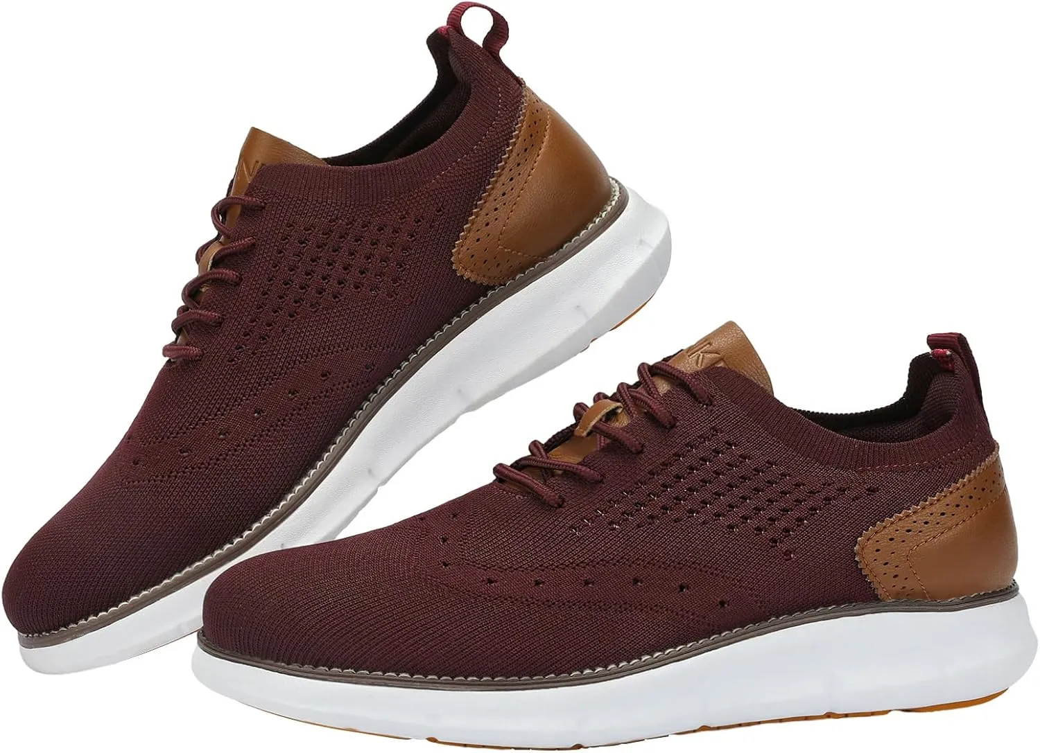 Men's Casual Dress Oxfords Shoes Breathable Knit Leisure Fashion Sneakers Lightweight Comfortable Walking Shoes