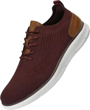 Men's Casual Dress Oxfords Shoes Breathable Knit Leisure Fashion Sneakers Lightweight Comfortable Walking Shoes