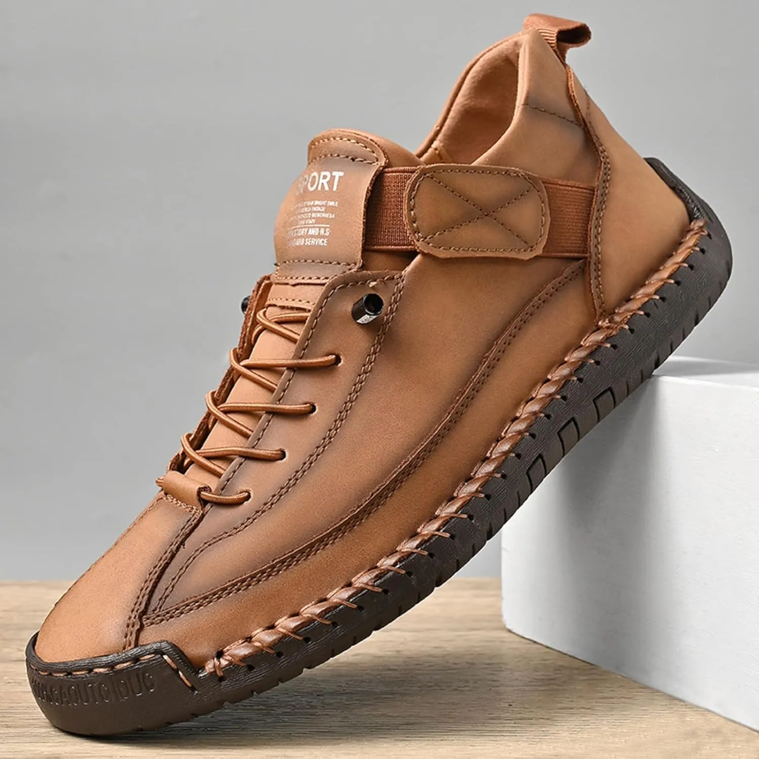 Mens Chukka Boots Non Slip Ankle Boots Loafers Casual Boots for Men Slip On Lightweight Dress Sneakers Handmade Fashion Sneakers Walking Driving Shoes