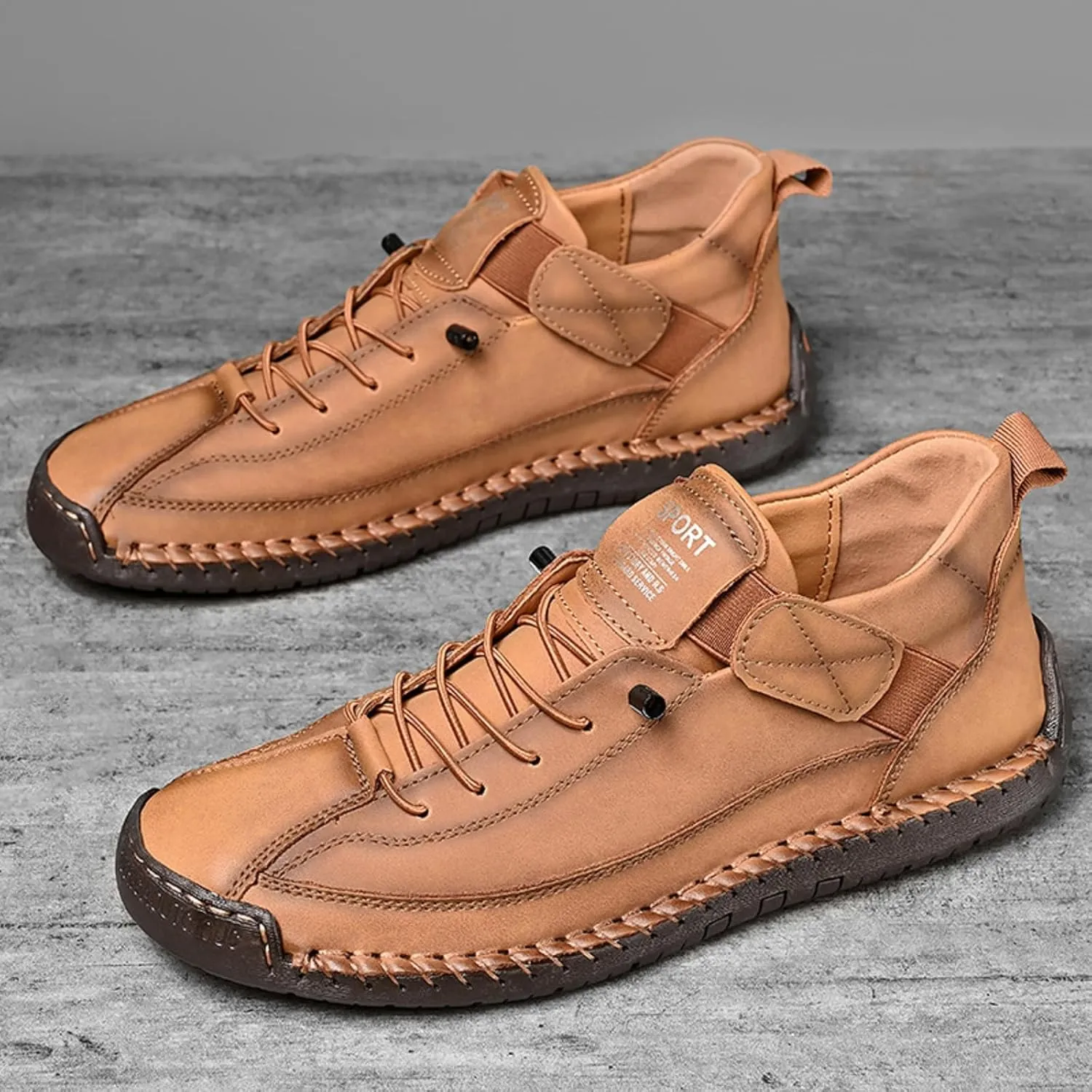 Mens Chukka Boots Non Slip Ankle Boots Loafers Casual Boots for Men Slip On Lightweight Dress Sneakers Handmade Fashion Sneakers Walking Driving Shoes