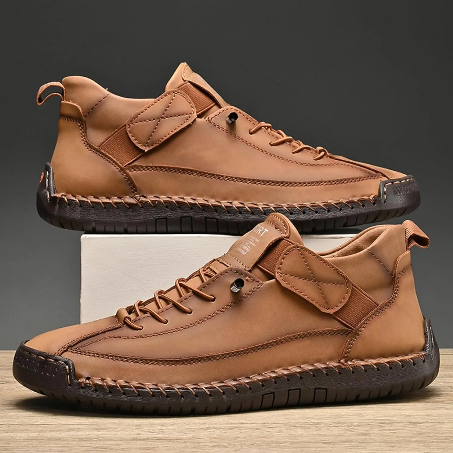 Mens Chukka Boots Non Slip Ankle Boots Loafers Casual Boots for Men Slip On Lightweight Dress Sneakers Handmade Fashion Sneakers Walking Driving Shoes