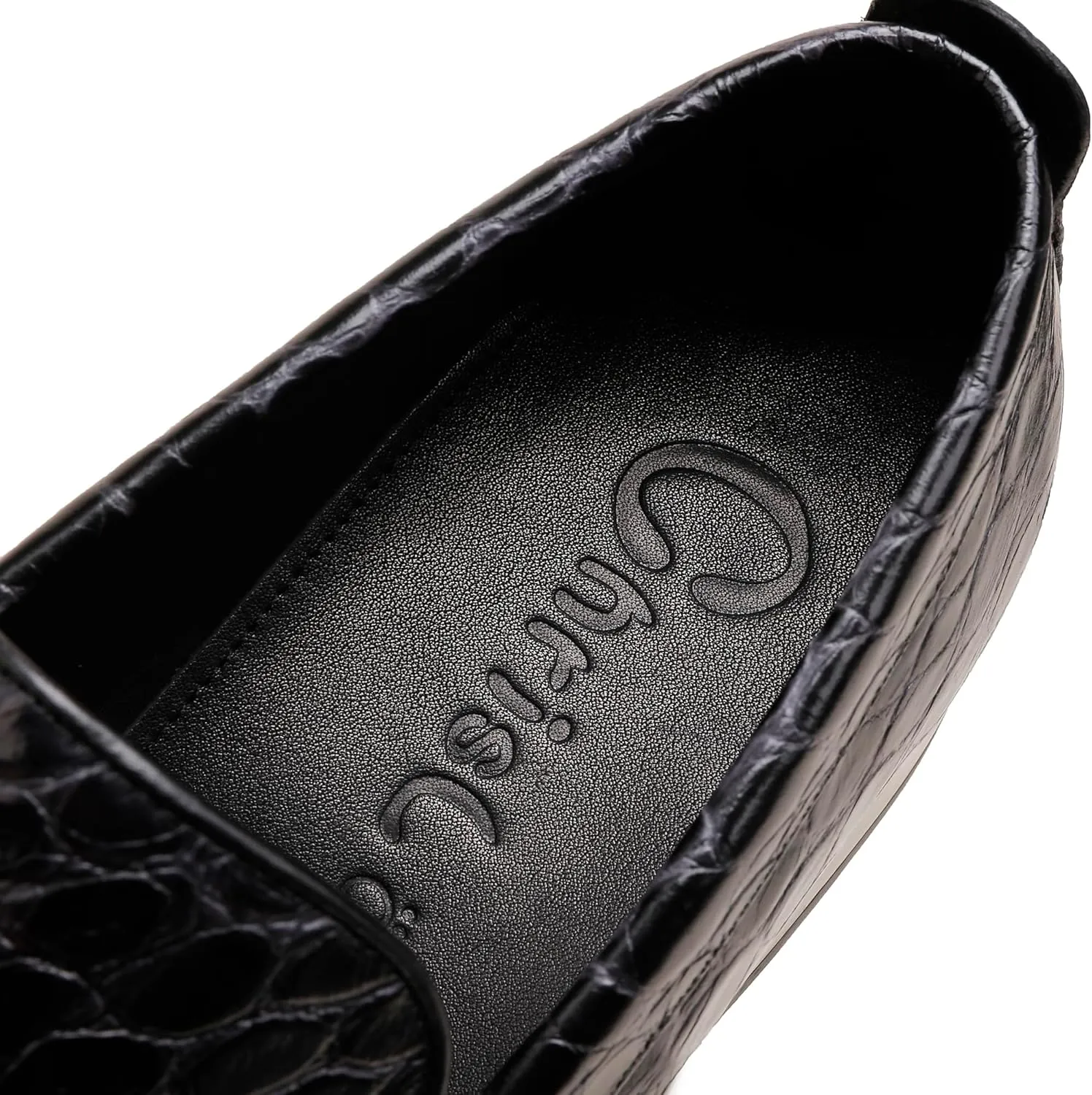 Men's Crocodile Printed Leather Dress Shoes Casual Loafer Slip on for Men