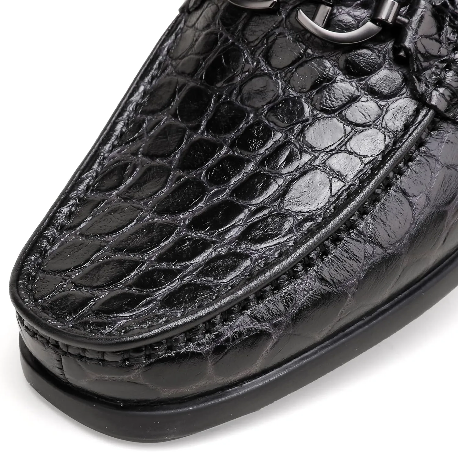 Men's Crocodile Printed Leather Dress Shoes Casual Loafer Slip on for Men