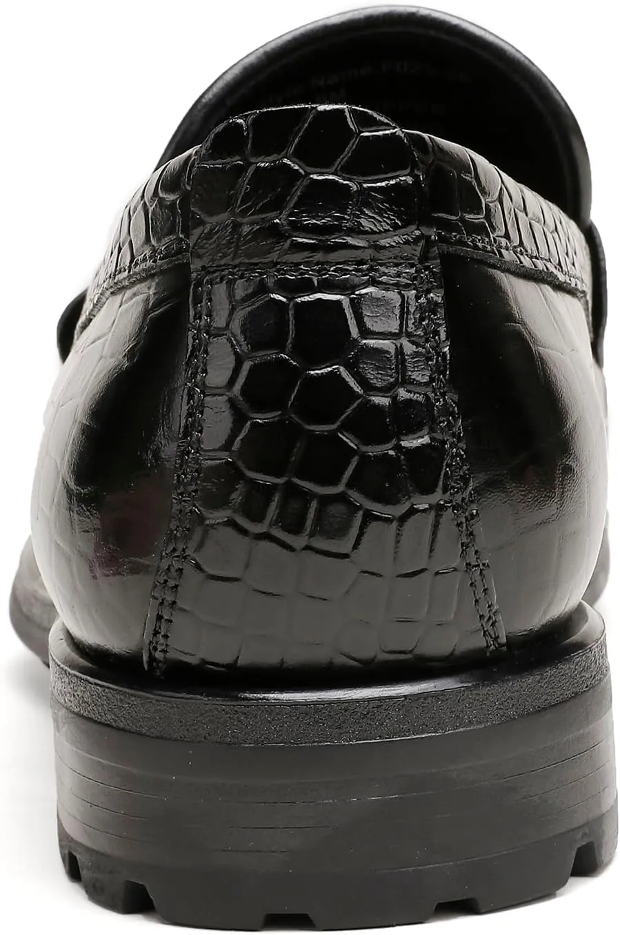 Men's Leather Dress Shoes, Classic Crocodile Printed Dress Shoes Casual Slip-on Penny Loafer for Mens