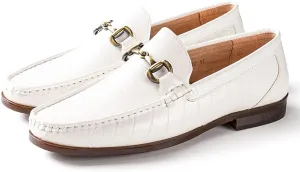 Men’s Loafer Shoes | Sleek Slip On Dress & Casual Shoes with Elegant Silver Metal Buckle | Ideal for Daily Wear