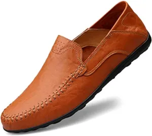 Men's Loafers Genuine Leather Flat Breathable Casual Shoes Handmade Slip On Driving Shoes Fashion Business Shoes