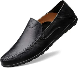 Men's Loafers Genuine Leather Flat Breathable Casual Shoes Handmade Slip On Driving Shoes Fashion Business Shoes