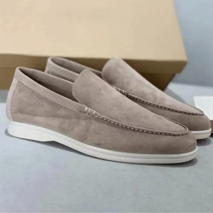 Men's Suede Loafers Slip-Ons Moccasins for Men Summer Dress Shoes Lightweight and Breathable Flat Loafer Casual Driving Walking Shoes Oxford Shoes