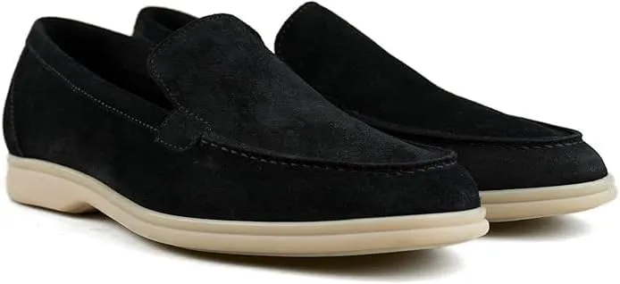 Men's Suede Loafers Slip-Ons Moccasins for Men Summer Dress Shoes Lightweight and Breathable Flat Loafer Casual Driving Walking Shoes Oxford Shoes