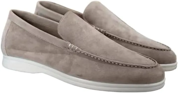 Men's Suede Loafers Slip-Ons Moccasins for Men Summer Dress Shoes Lightweight and Breathable Flat Loafer Casual Driving Walking Shoes Oxford Shoes