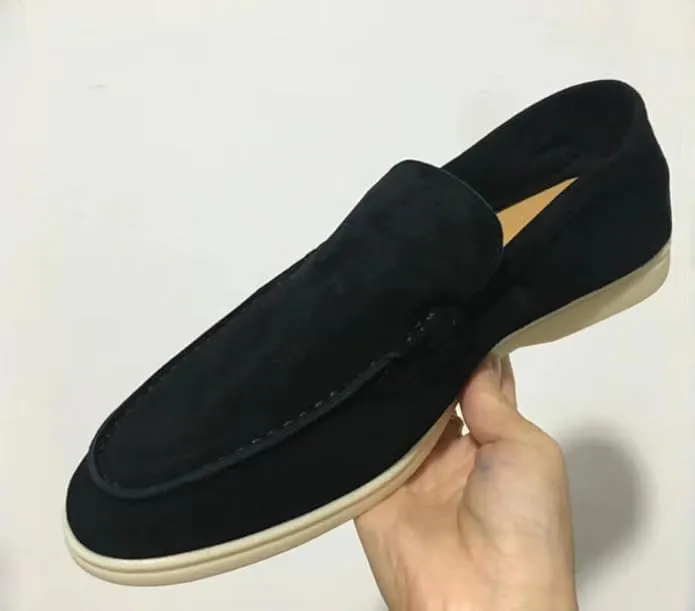 Men's Suede Loafers Slip-Ons Moccasins for Men Summer Dress Shoes Lightweight and Breathable Flat Loafer Casual Driving Walking Shoes Oxford Shoes