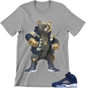 Men's T Shirt to Match Jordan 5 Midnight Navy, Graphic Urban Streetwear Tee