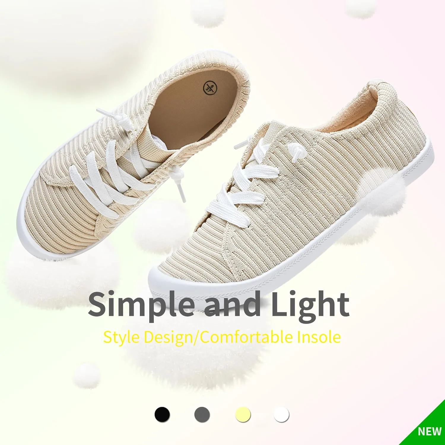 Mesh Slip On Shoes Women Comfort Knit Slip On Loafer Casual Fashion Sneaker Lightweight and Breathable Walking Flats