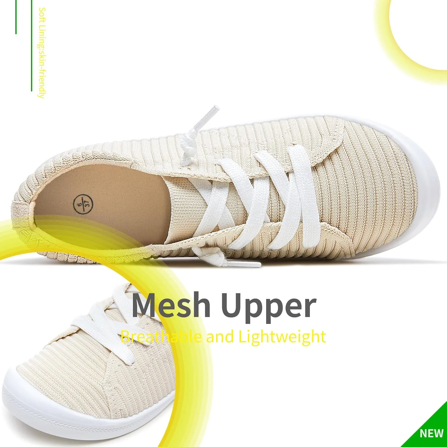 Mesh Slip On Shoes Women Comfort Knit Slip On Loafer Casual Fashion Sneaker Lightweight and Breathable Walking Flats