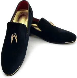 MHB Men's Multiple Colors Velvet Loafer Slip-on Tuxedo Dress Shoes Glitter Suede Smoking Slipper