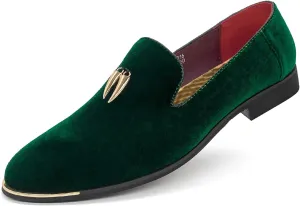 MHB Men's Multiple Colors Velvet Loafer Slip-on Tuxedo Dress Shoes Glitter Suede Smoking Slipper