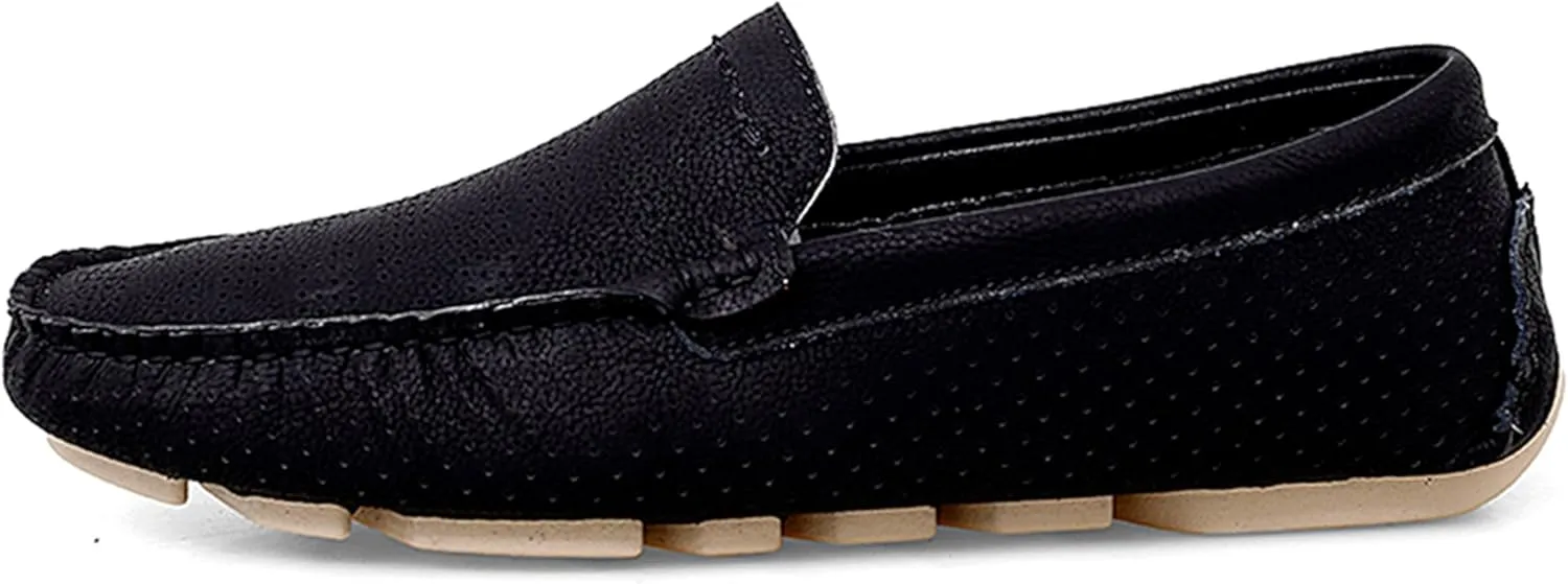 Minishion Boys Mens Casual Summer Shoes Slip on Perforated Breathable Penny Loafers Driver Moccasins YY006