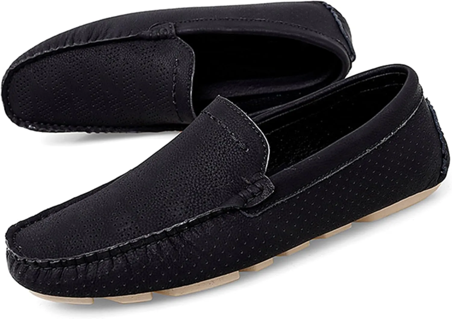Minishion Boys Mens Casual Summer Shoes Slip on Perforated Breathable Penny Loafers Driver Moccasins YY006