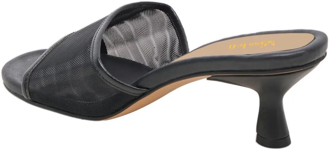 miss left Women Comfortable Low Heel Soft Insole Mesh Mules Slip On Summer Holiday Casual Daily Walking Slide Sandals Size 4-16 US