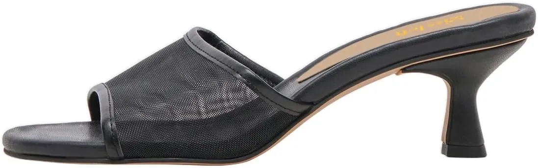 miss left Women Comfortable Low Heel Soft Insole Mesh Mules Slip On Summer Holiday Casual Daily Walking Slide Sandals Size 4-16 US