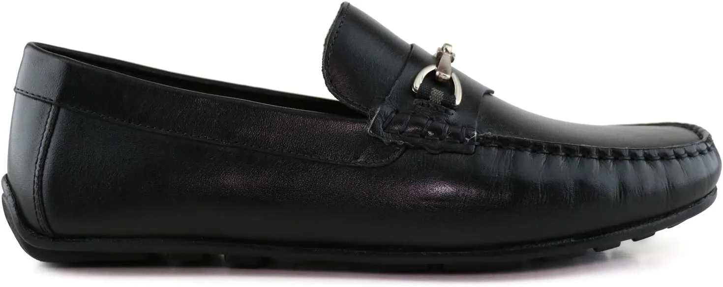MJNY Mens Casual Comfortable Genuine Leather Lightweight Driving Moccasins Classic Fashion Buckle Loafer Slip On Breathable Driving Loafer