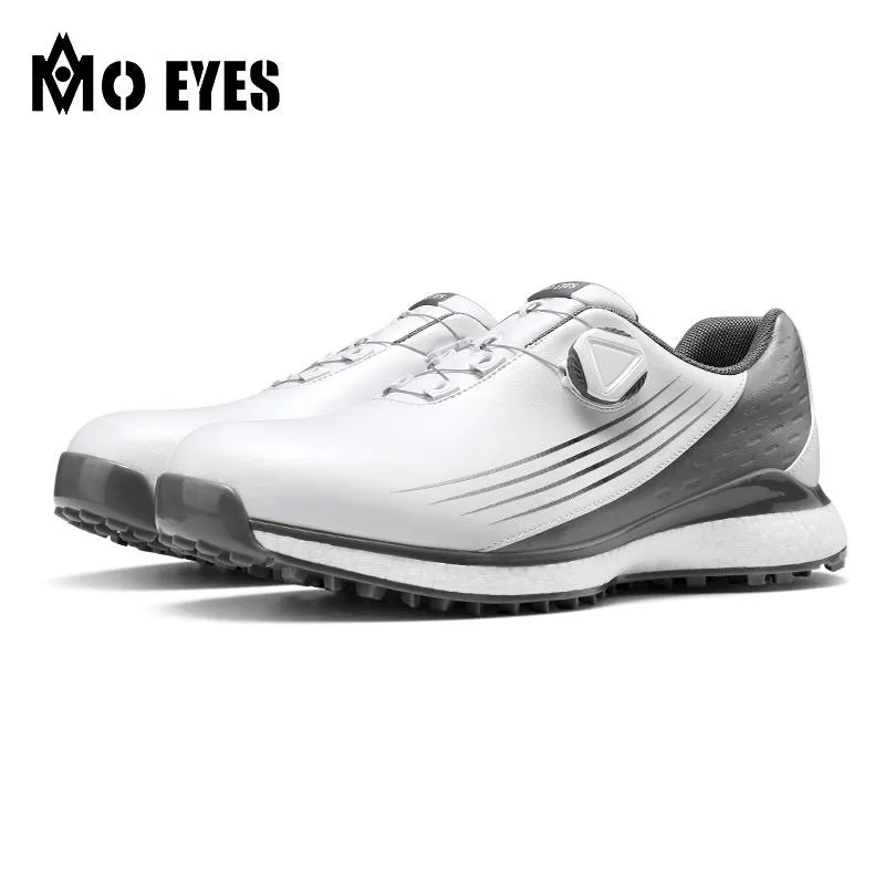MOEYES M22XZ01 men sports golf shoes size 8 waterproof custom leather golf shoes